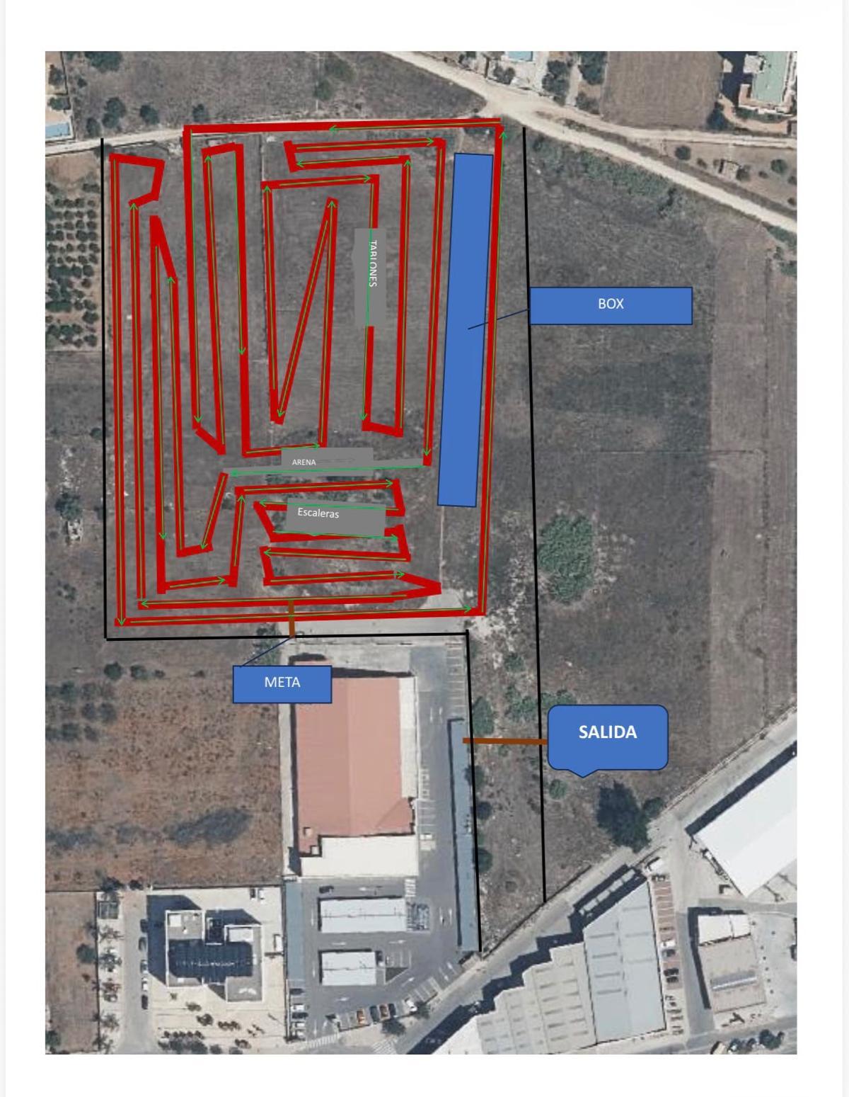 El plano de la pista de BTT y ciclocrós