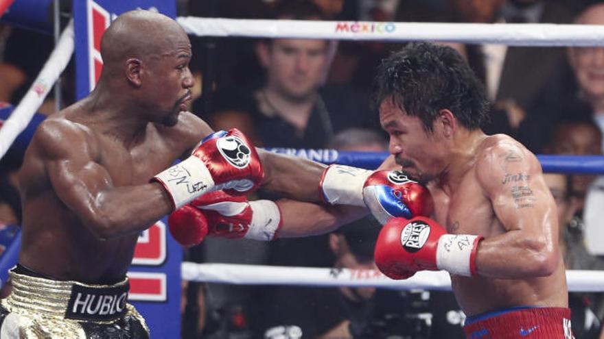 Mayweather, en su último combate contra Pacquiao