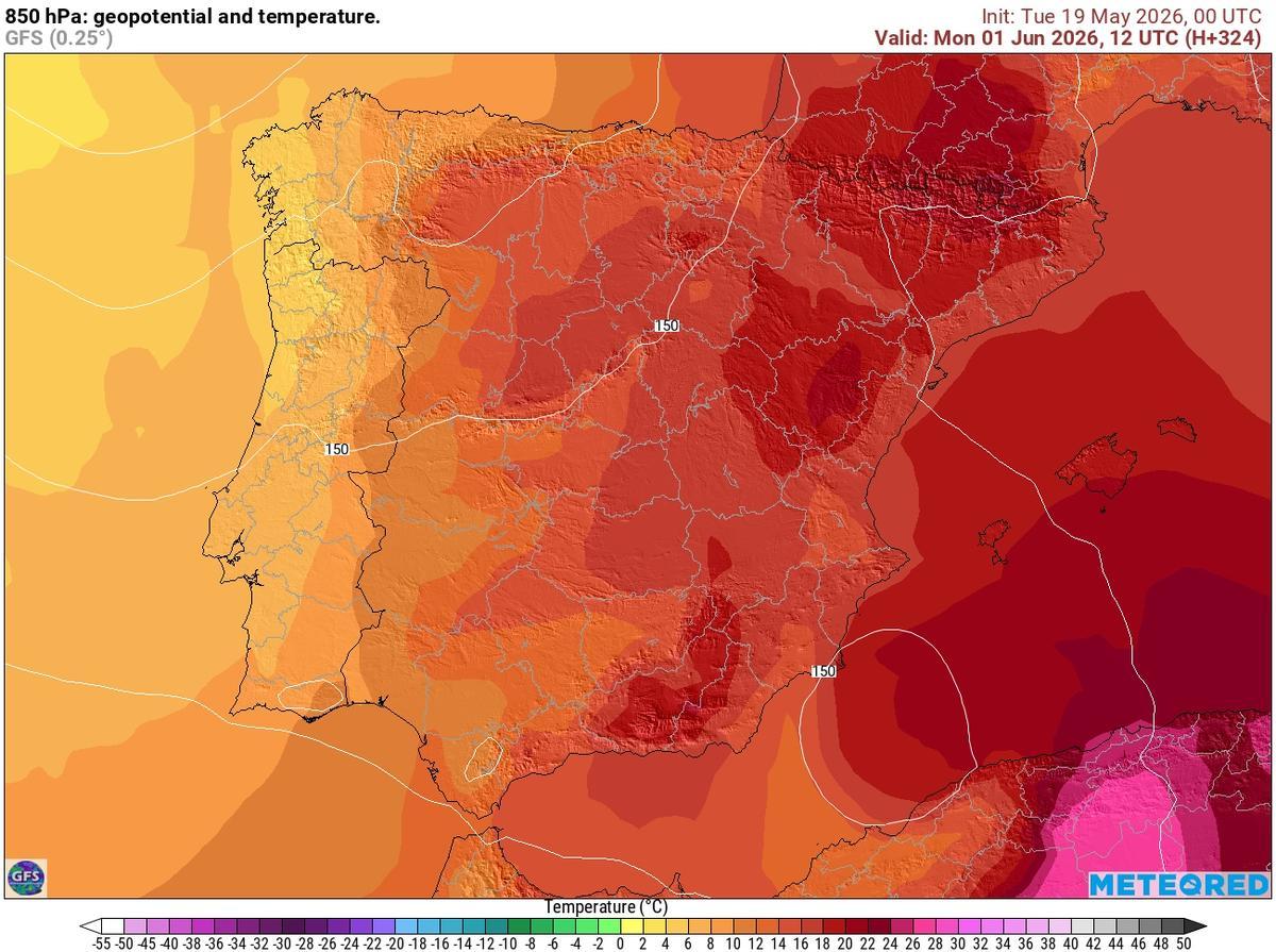 Previsión de temperaturas para el lunes 1 de junio