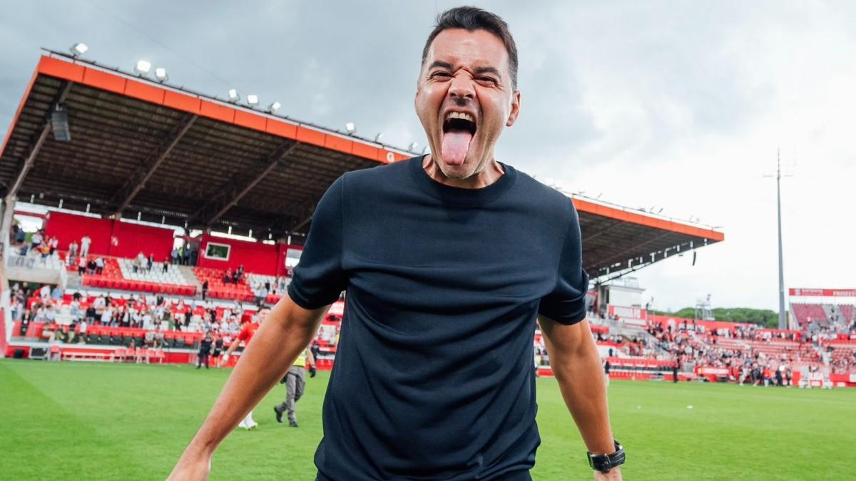 Míchel, eufórico tras la victoria contra el Mallorca