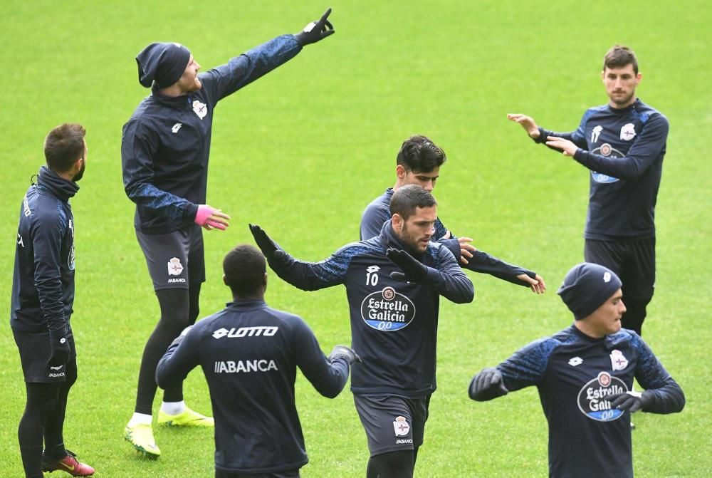 Entrenamiento en Riazor antes de Mendizorroza