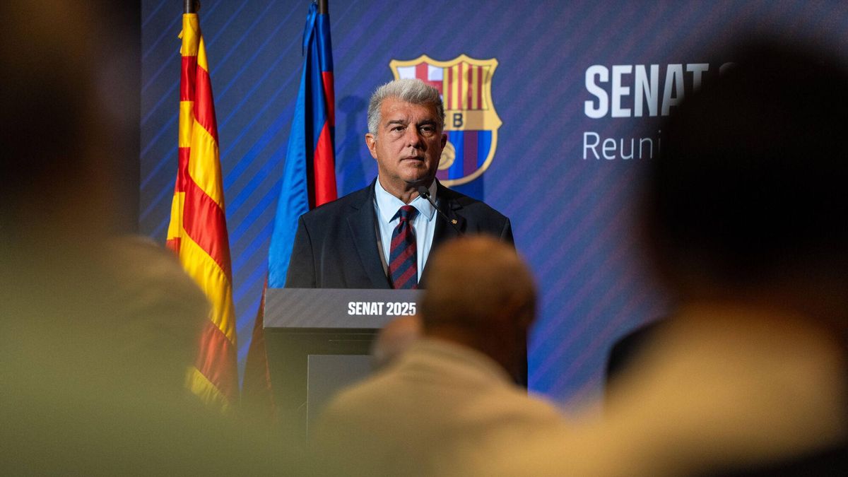 Joan Laporta, presidente del Barça, hace balance de la temporada ante los senadores del club.