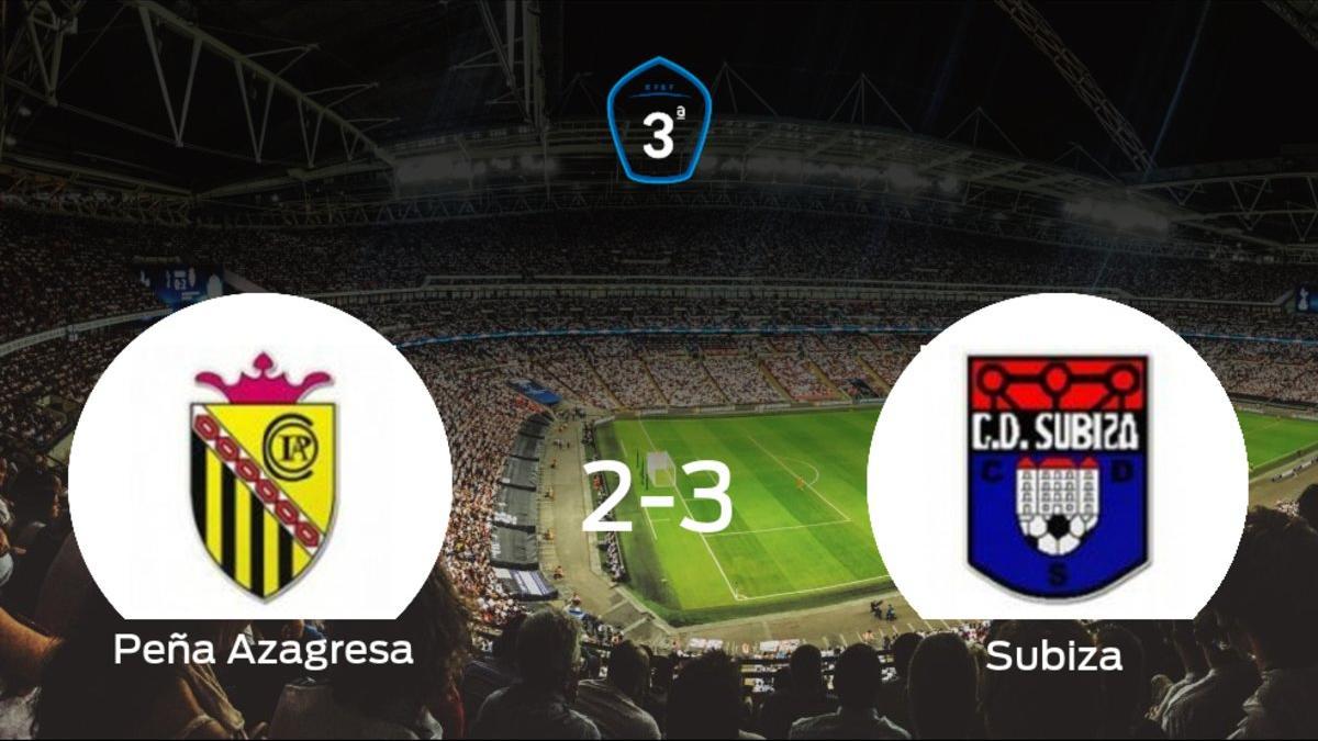 El Subiza vence 2-3 en el feudo de la Peña Azagresa