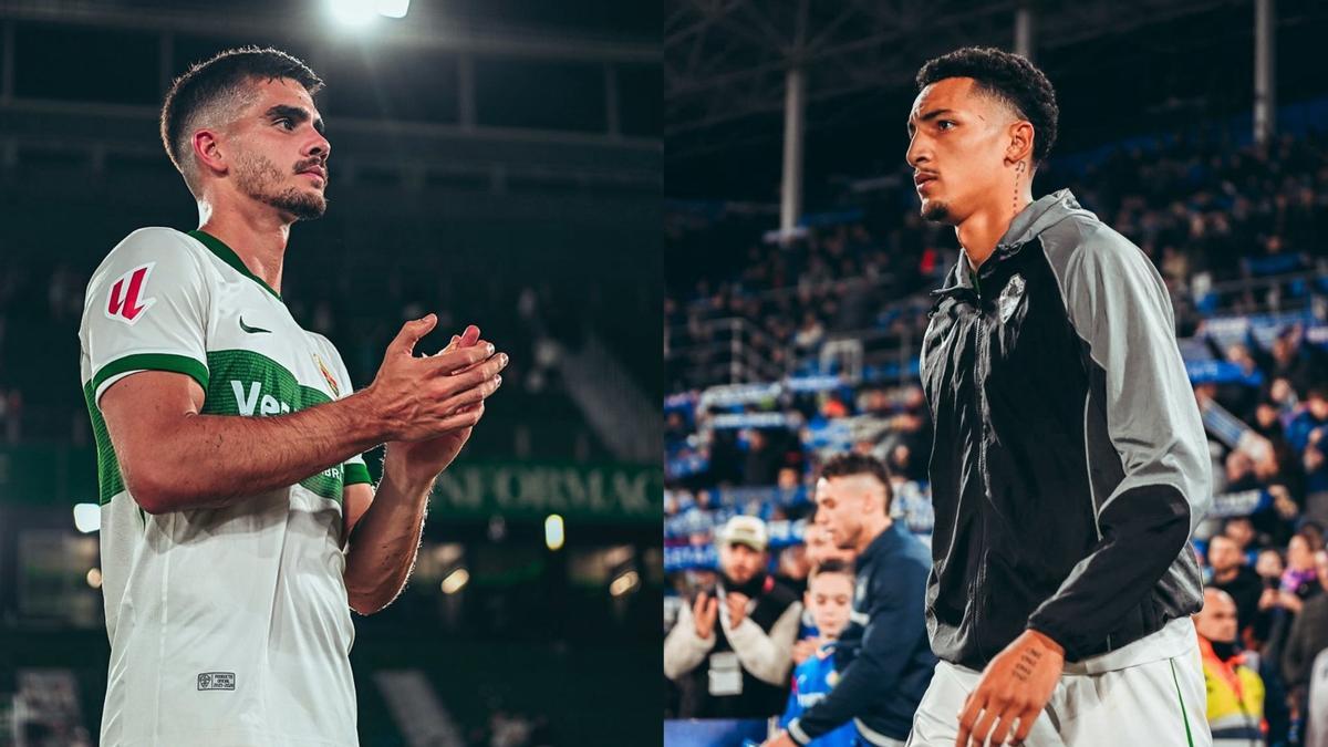 André Silva, a la izquierda, y Álvaro Rodríguez, a la derecha.