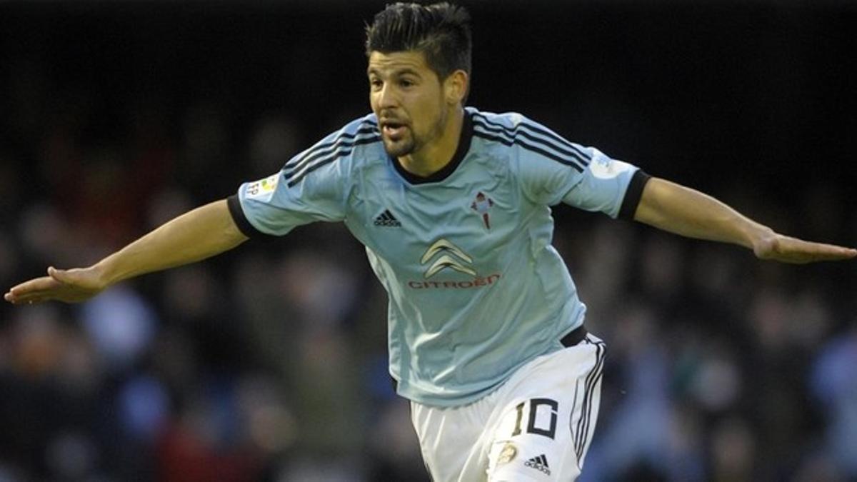 Nolito celebra un gol con el Celta.