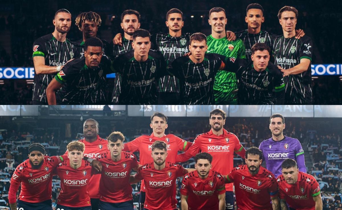 Alineaciones de ambos equipos en el último partido.