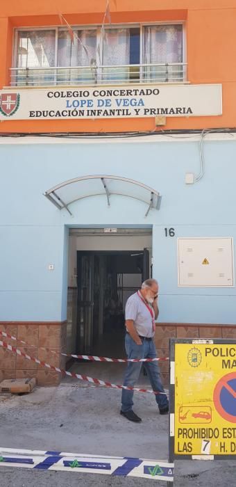 Colegio concertado Lope de Vega, en la calle Cataluña, en obras