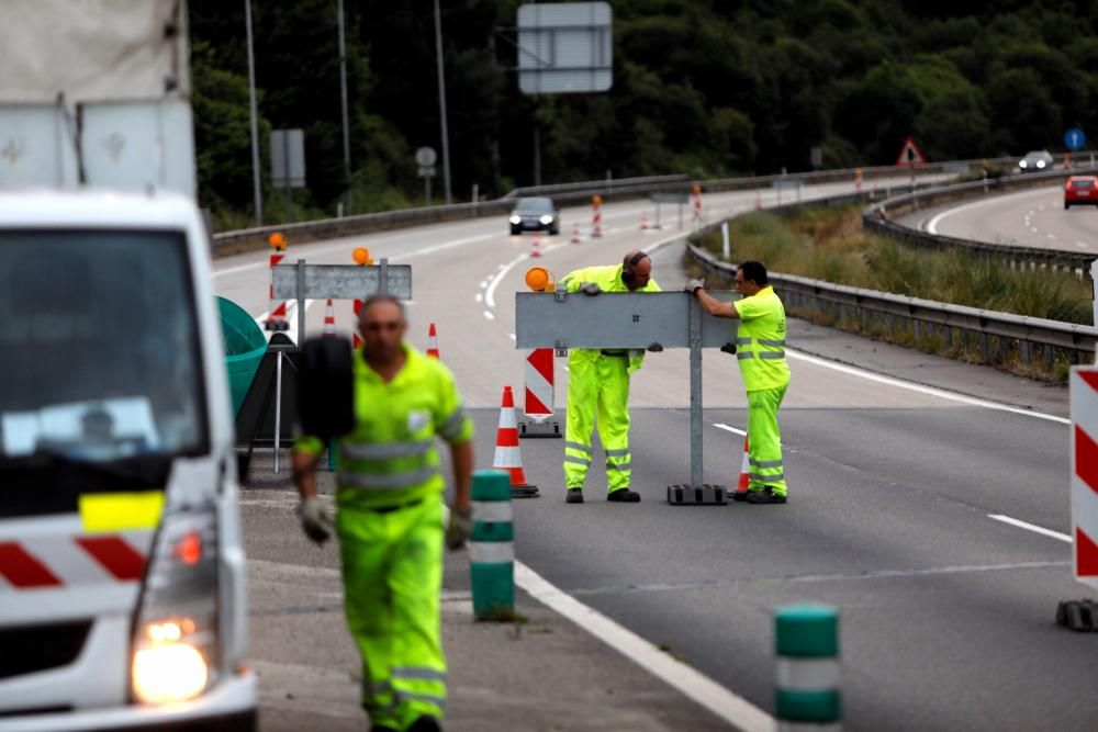 Obras en la autopista "Y" a la altura del Montico