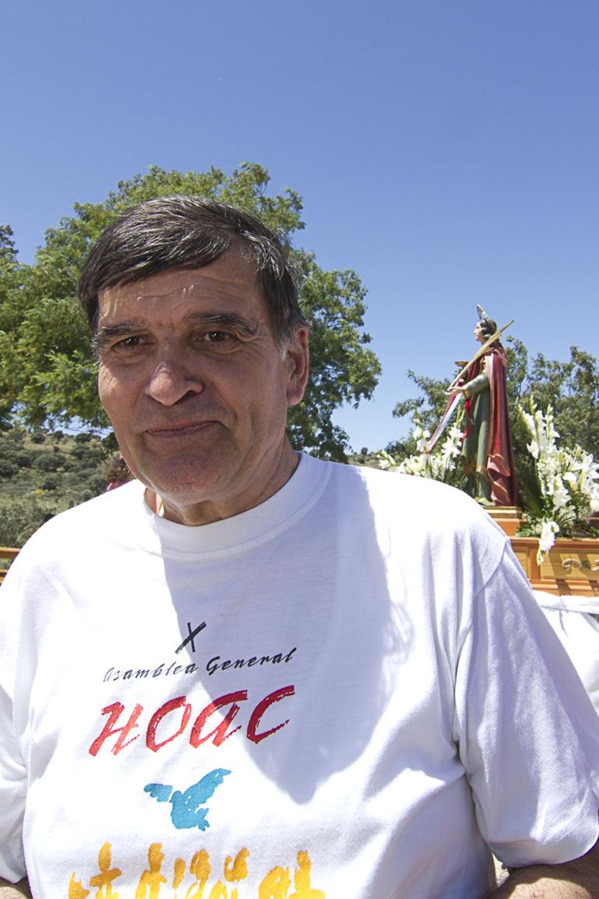Imagen de Miguel Ángel durante la celebración de la romería de Santa Lucía.