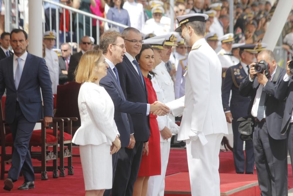 Felipe VI y el Rey Emérito, en Marín