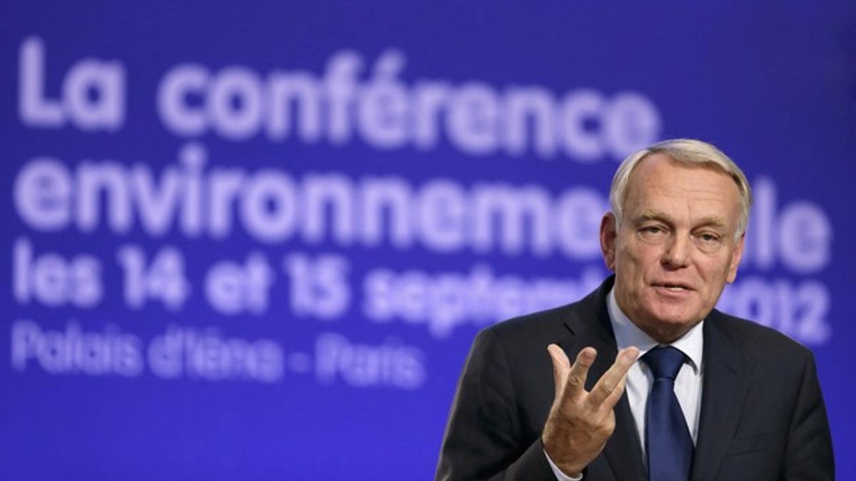 El primer ministro france's, Jean-Marc Ayrault, durante una conferencia, el pasado sábado en París.