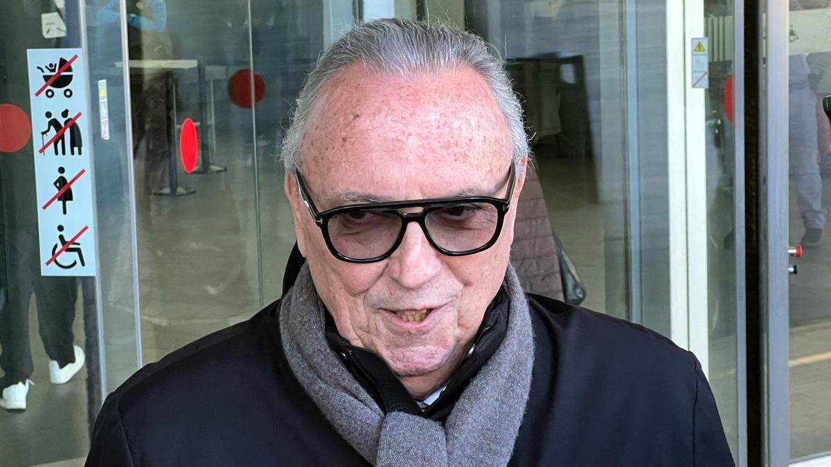Joan Gaspart, a la salida de la Ciutat de la Justícia de Barcelona, este viernes.
