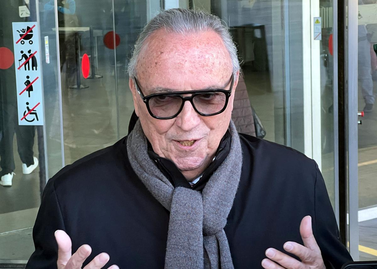 Joan Gaspart, a la salida de la Ciutat de la Justícia de Barcelona, este viernes.