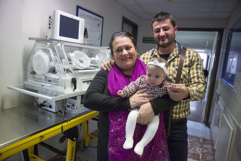 La pequeña tiene ahora ocho meses y pesa ya 4,5 kilos.