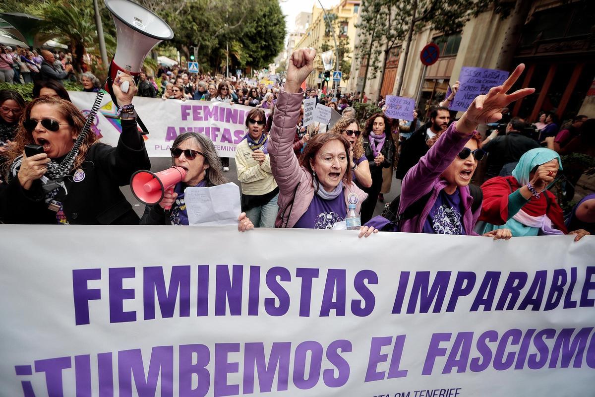 8M en Tenerife: la manifestación del Día de la Mujer, en imágenes