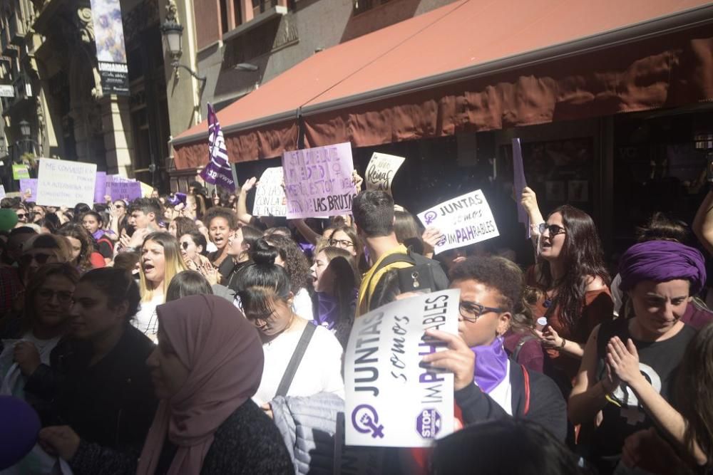 La feministas calientan motores antes de la manifestación del 8-M en Murcia