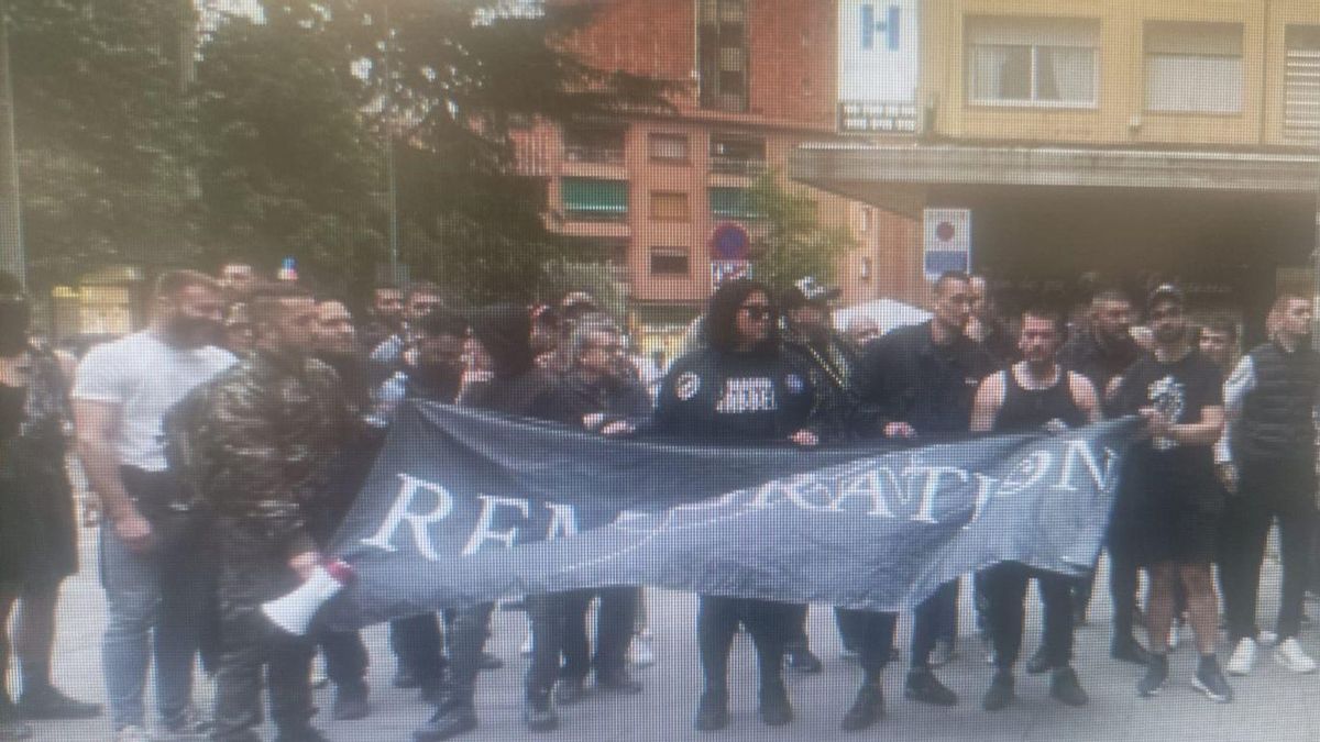 Christian Lupiáñez, líder de DTN y ahora encarcelado, durante una manifestación en Mataró, el pasado 6 de mayo.