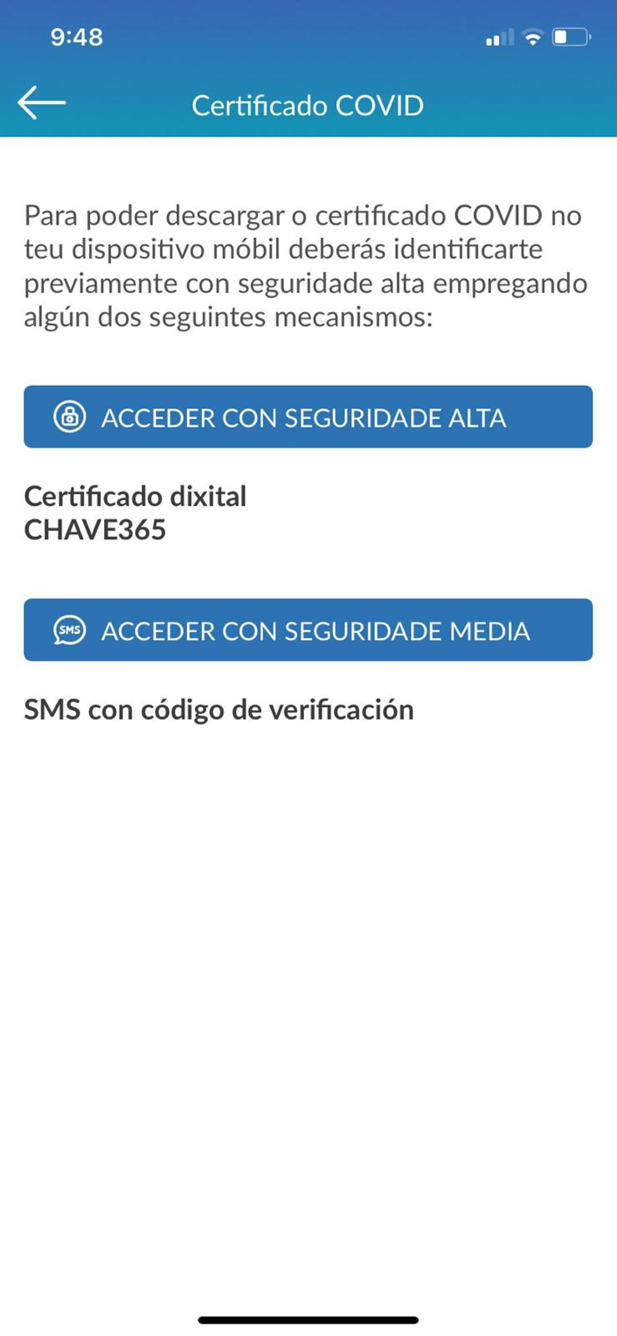 Pasos solicitar certificado COVID en Galicia