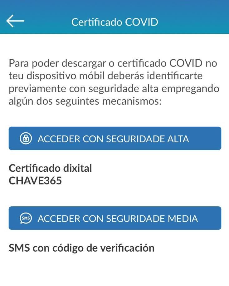 Pasos solicitar certificado COVID en Galicia