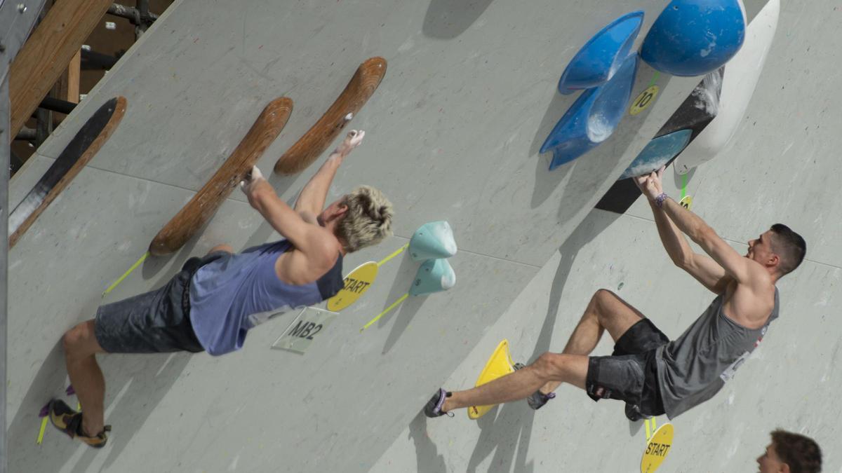 Pruebas clasificatorias de ‘boulder masculino’ para el campeonato de Europa de escalada
