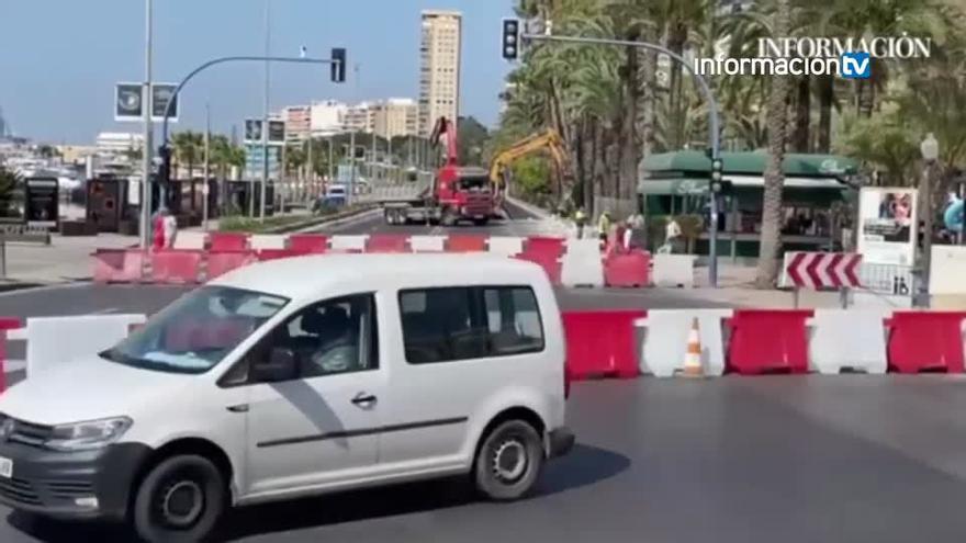 Caos en el tráfico en Alicante por las obras del frente litoral