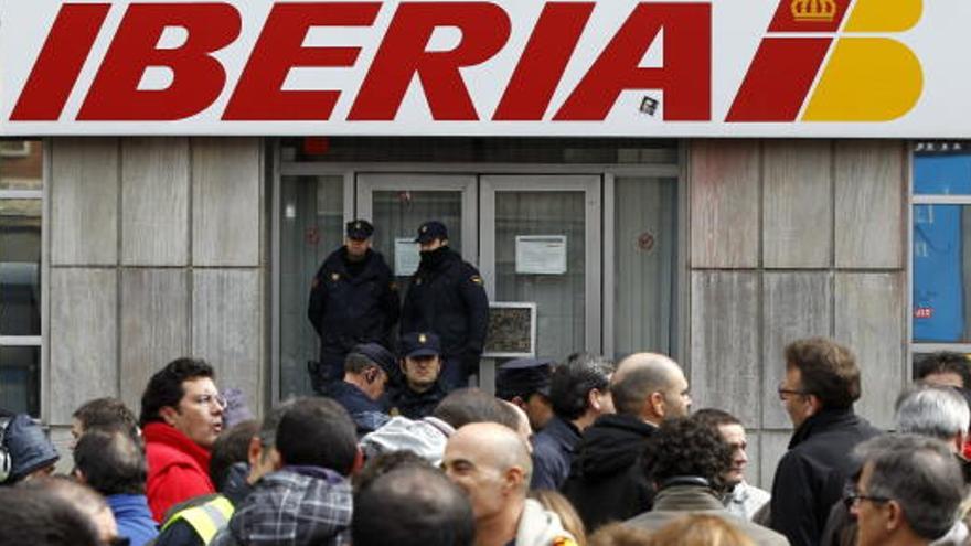 Protestas de los trabajadores de Iberia.