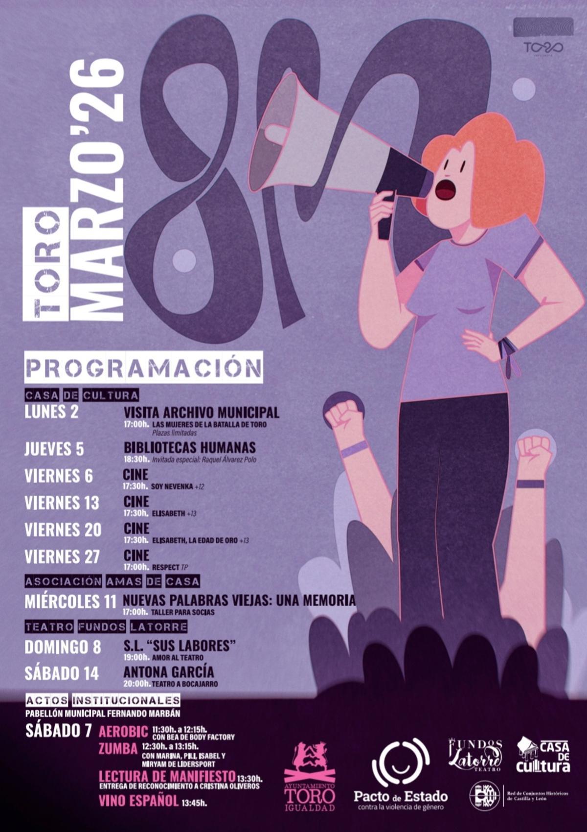 Programación de actividades en el 8-M y durante el mes de marzo.