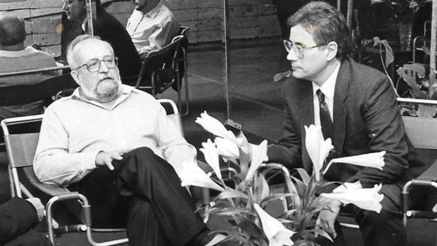 Penderecki conversa con Guillermo García-Alcalde en un hotel de Las Palmas (enero de 1991).