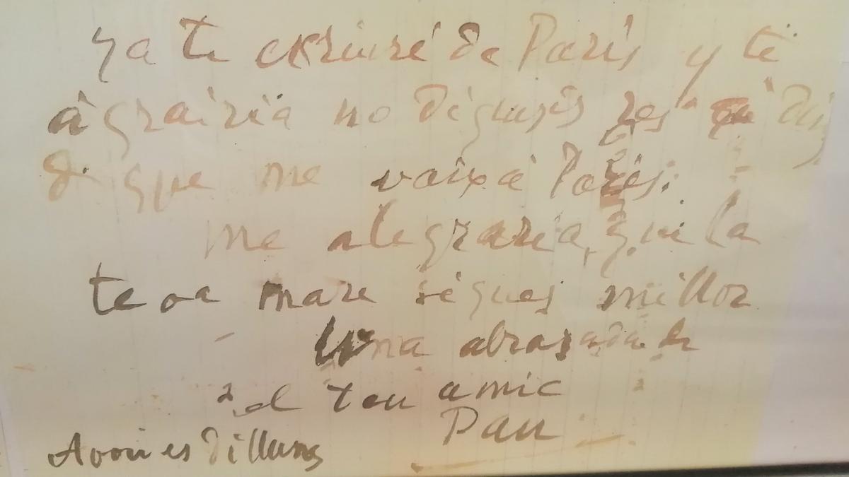 Carta de Picasso a su amigo Enric Casanovas desde Gósol, donde firma como Pau.