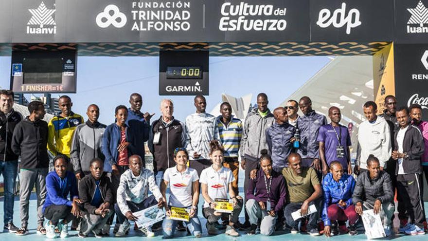 Algunos de los atletas élite del Maratón de Valencia y del 10K Trinidad Alfonso
