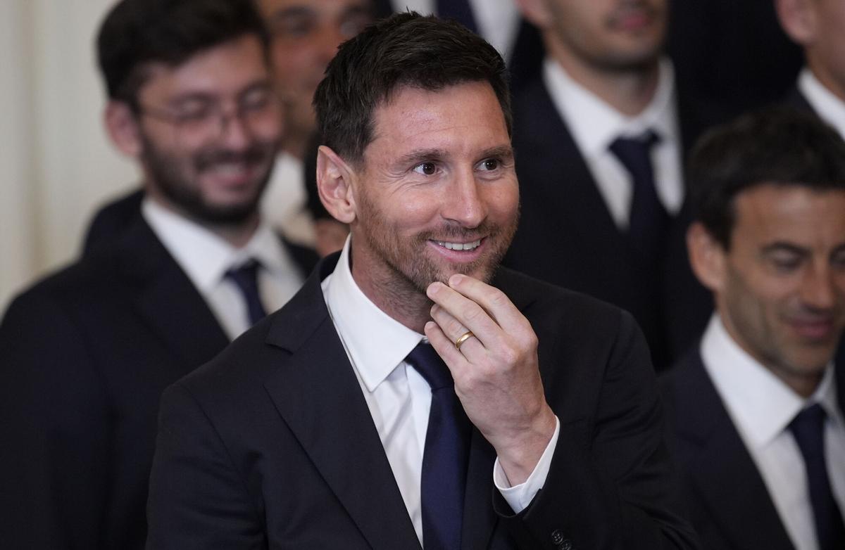 Messi, en la East Room de la Casa Blanca