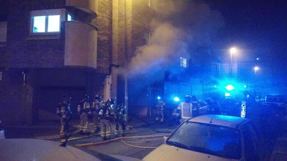 Intervención de los bomberos.