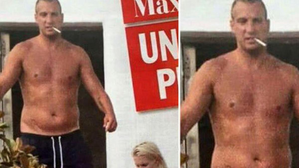 Maxi López, en una imagen del pasado verano, exhibiendo un considerable sobrepeso