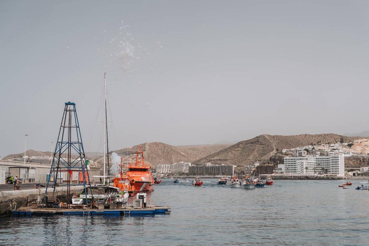 Procesión marítima de la Virgen del Carmen en Playa de Mogán