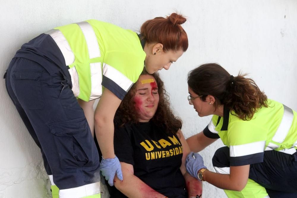 Simulacro de atropello múltiple en el campus de Cartagena de la UCAM