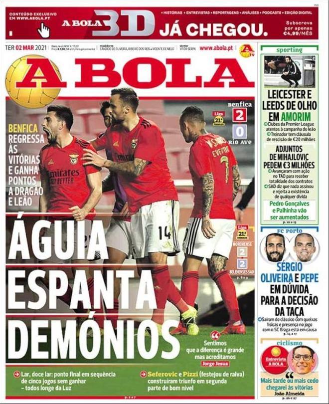 La portada de A Bola del 2/03/2021