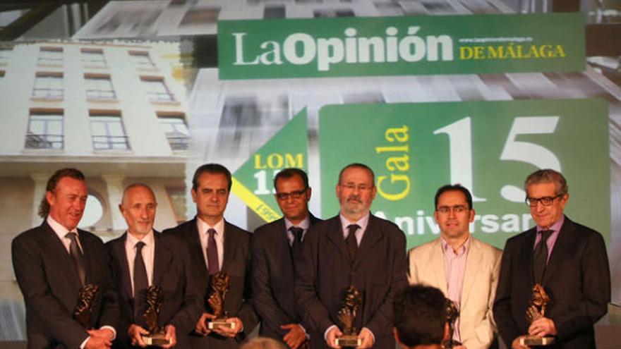 De izquierda a derecha, Miguel Ángel Jiménez, Antonio Morales, Juan Antonio Vigar, Juande Mellado, José Moreno, Francisco José Sánchez y Braulio Medel