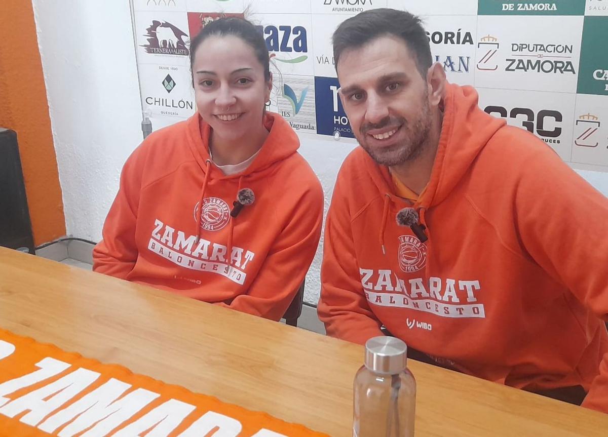 Ana Pérez Relancio y Raúl Pérez, ayer en la sede del CD Zamarat. | LOZ