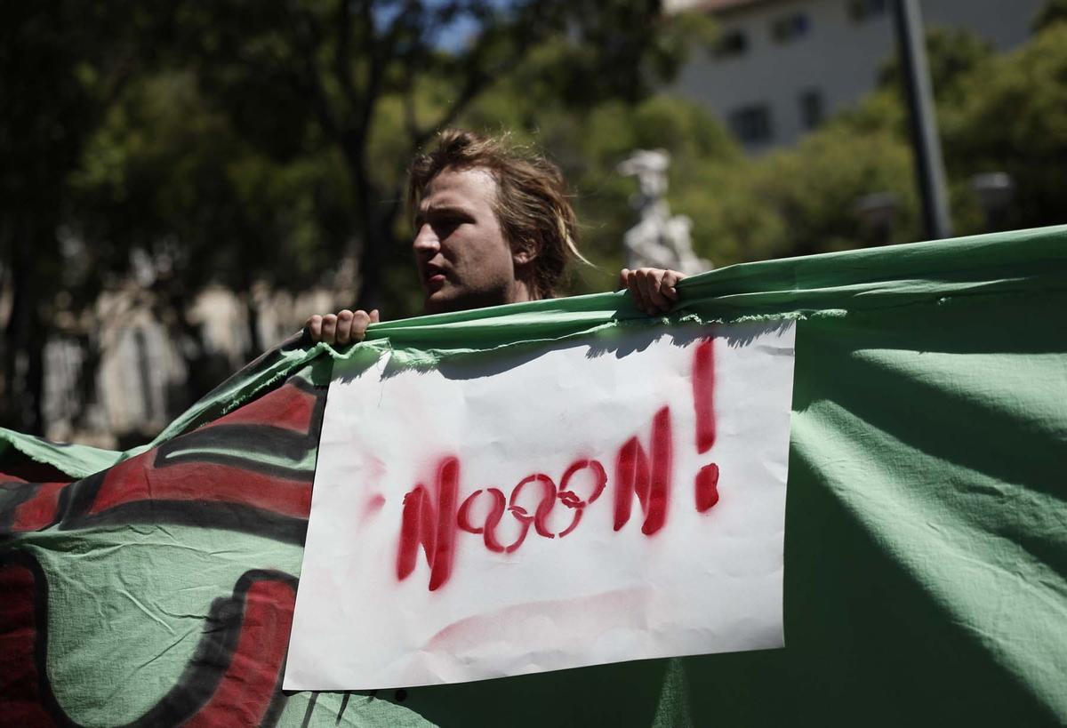 Manifestación contra los Juegos Olímpicos de París en apoyo de Palestina en medio del conflicto entre Israel y Hamas