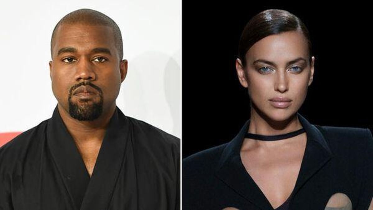 Kanye West e Irina Shayk. Kanye West e Irina Shayk.