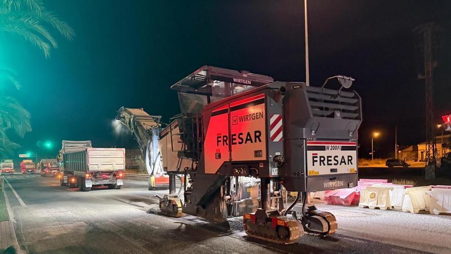 Arrancan los trabajos de asfaltado en la Ronda Sur de Murcia
