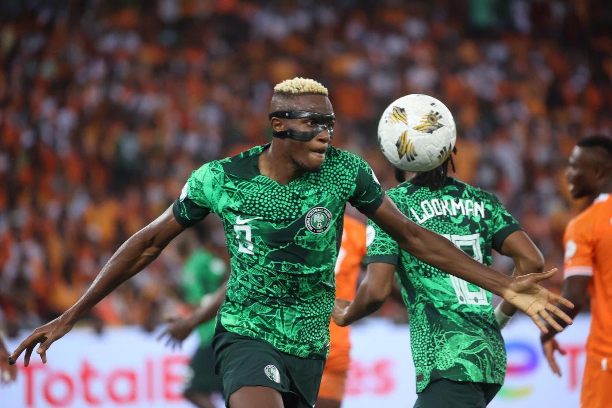 Abidjan (Cote D''ivoire), 11/02/2024.- Victor Osimhen of Nigeria reacts during the CAF 2023 Africa Cup of Nations final match Nigeria vs Ivory Coast in Abidjan, Ivory Coast, 11 February 2024. (Costa de Marfil) EFE/EPA/LEGNAN KOULA. seleccion costa de marfil . seleccion nigeria. copa africa 2023. final
