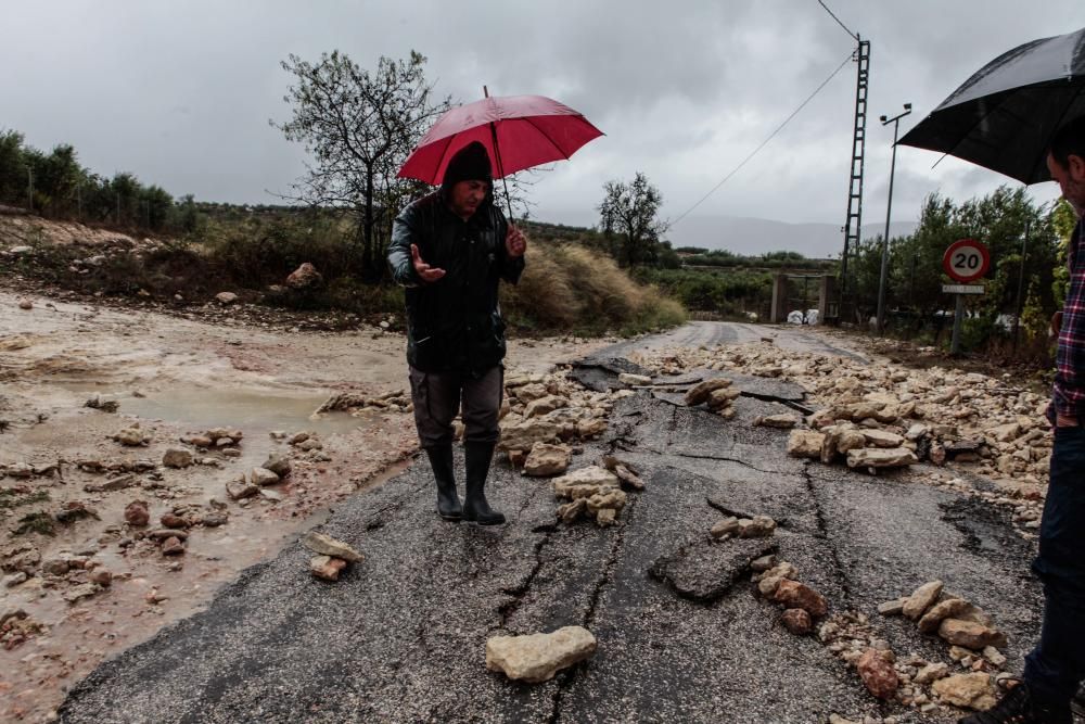 Destrozos en El Comtat por el temporal