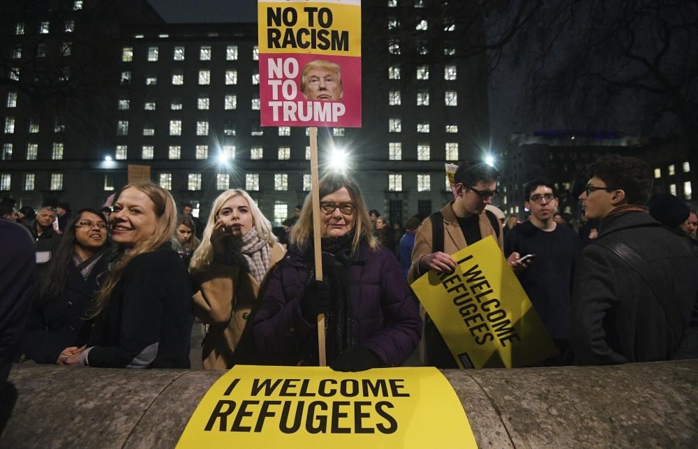 Protestas en Londres contra el veto de Trump