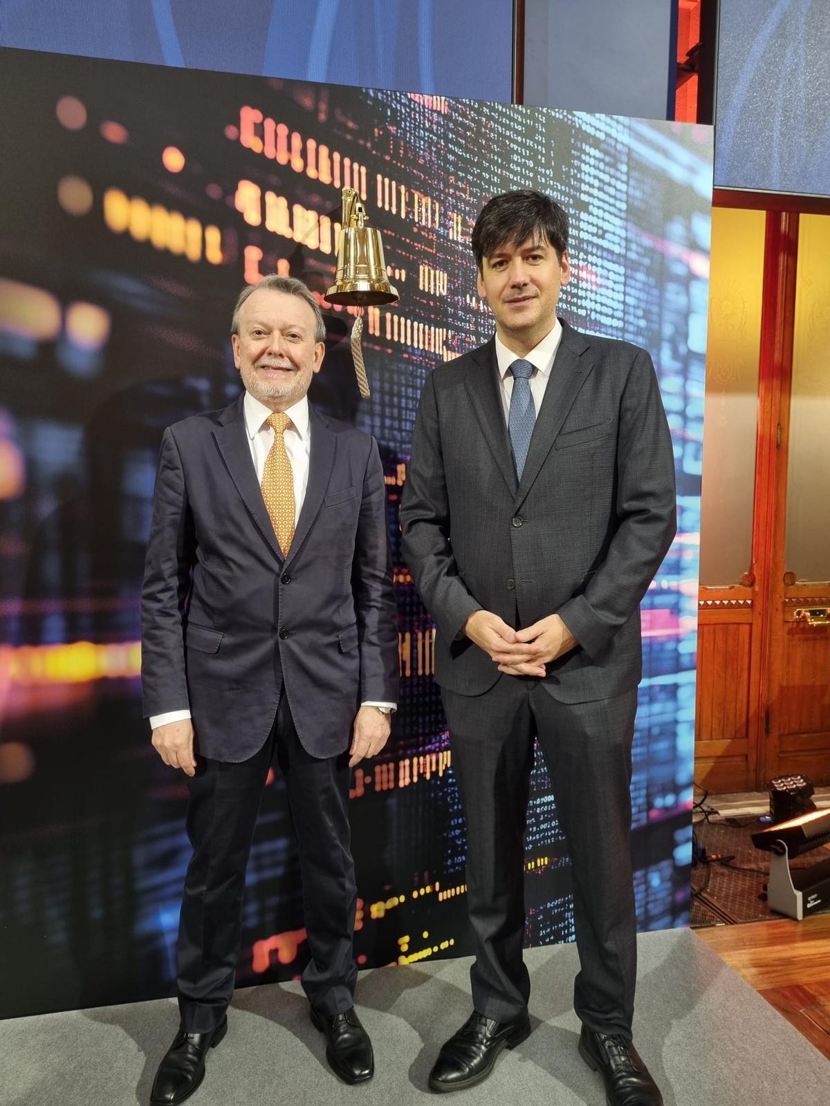 Marcelino Cortina y Borja Sánchez, en la Bolsa