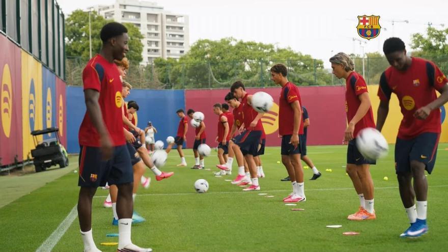 El Barça cierra la jornada con una nueva sesión vespertina de entrenamiento