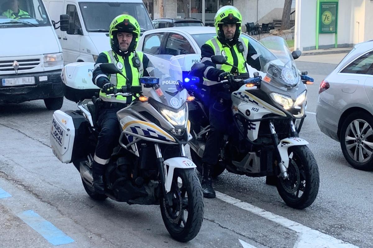 Agentes de la Unidad Motorizada de la Policía Local de Palma.