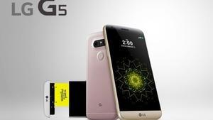 El {G5}, nou model de {LG} presentat al Mobile World {Congress} aquest diumenge.
