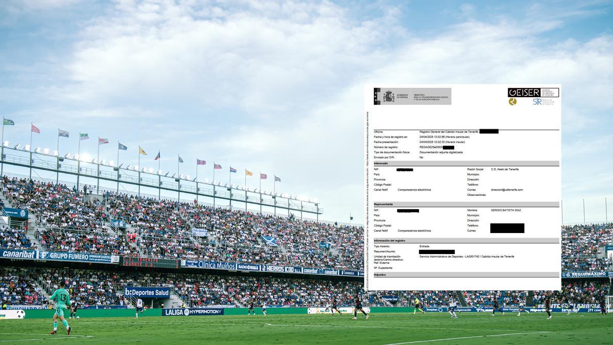 Documento remitido por la UD Costa Adeje al Cabildo y al CD Tenerife.