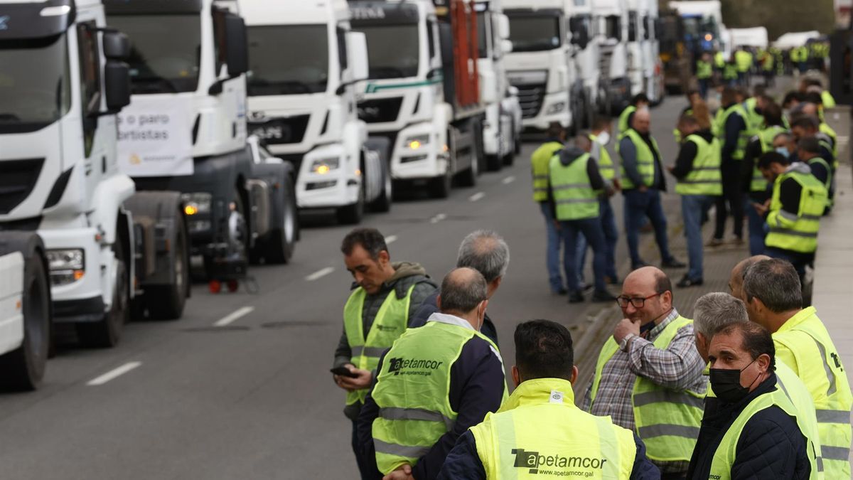Camioneros durante una de las jornadas de las protestas.
